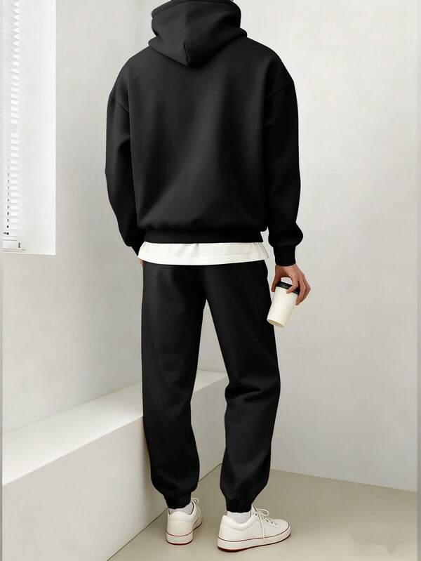 Conjunto Moletom Hoodie Com Calça Jogger Casual