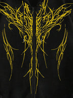 Moletom Dark Tribal Com Zíper Estilo Gothic Streetwear