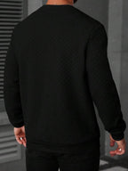 Moletom Masculino Texturizado Gola Careca Casual Elegante