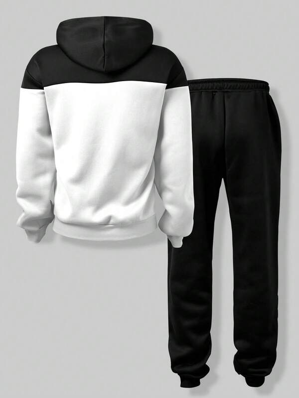Conjunto Moletom Bicolor Com Capuz E Jogger