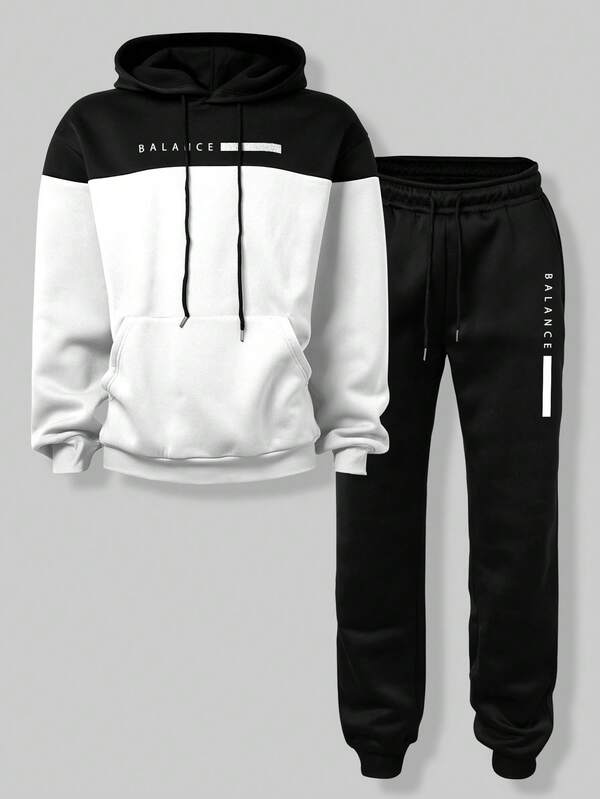 Conjunto Moletom Bicolor Com Capuz E Jogger
