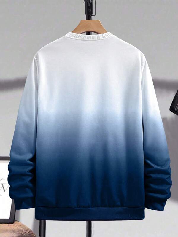 Moletom Masculino Degradê Com Estampa Casual Minimalista
