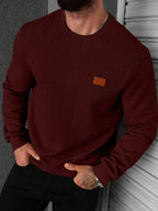 Moletom Masculino Texturizado Gola Careca Casual Elegante