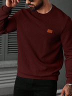 Moletom Masculino Texturizado Gola Careca Casual Elegante