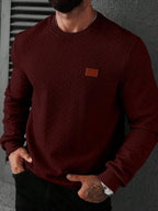 Moletom Masculino Texturizado Gola Careca Casual Elegante