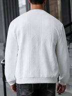 Jaqueta Masculina Texturizada Com Ziper Casual Moderna