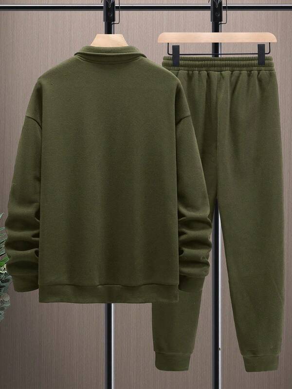 Conjunto Moletom Gola Polo Com Calça Jogger Casual