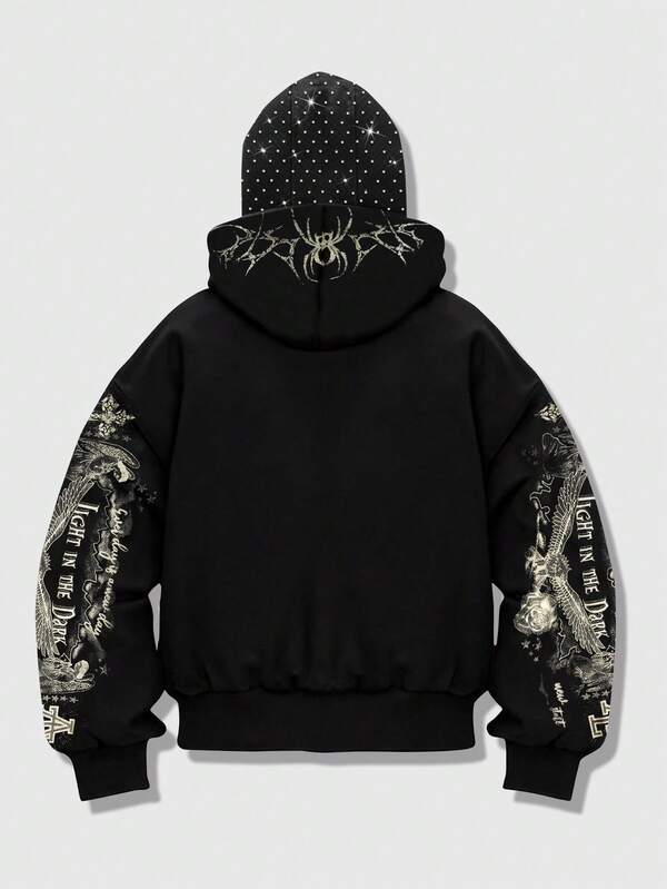 Moletom Jesus Crown Estilo Gothic Streetwear Térmico