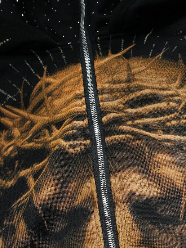 Moletom Jesus Crown Estilo Gothic Streetwear Térmico