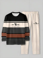 Conjunto Moletom Casual Com Recortes Estilo Urbano