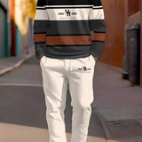 Conjunto Moletom Casual Com Recortes Estilo Urbano