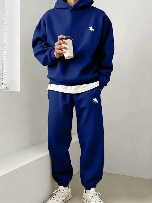Conjunto Moletom Hoodie Com Calça Jogger Casual