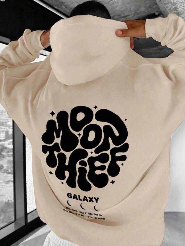 Moletom Oversized Felpado Com Capuz Estilo Urbano
