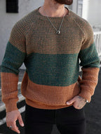 Suéter Masculino Tricot Listrado Casual Estilo Moderno