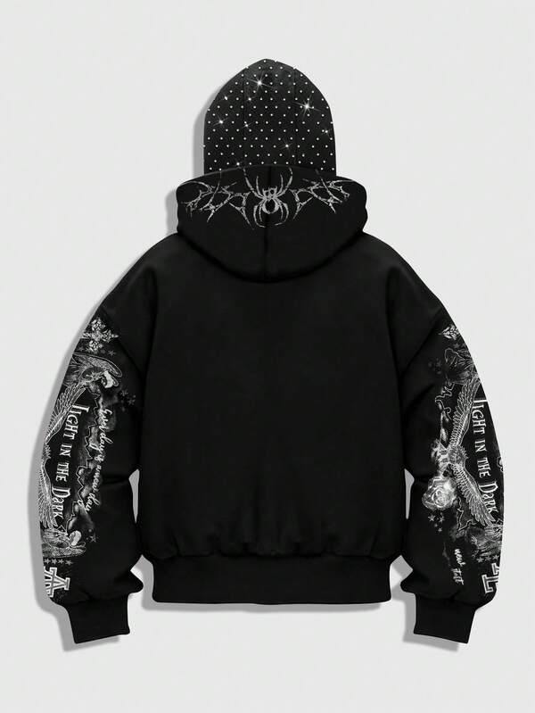 Moletom Jesus Crown Estilo Gothic Streetwear Térmico