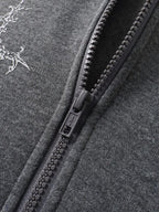 Moletom Gothic Com Pelúcia E Capuz Estilo Dark Streetwear