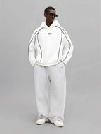 Moletom Oversized Com Recortes Estilo Streetwear Futurista