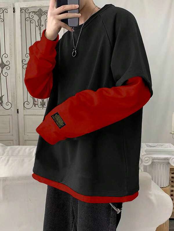 Moletom Oversized Bicolor Estilo Streetwear Minimalista