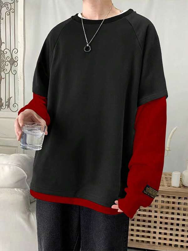 Moletom Oversized Bicolor Estilo Streetwear Minimalista