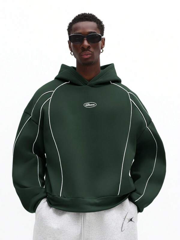 Moletom Oversized Com Recortes Estilo Streetwear Futurista