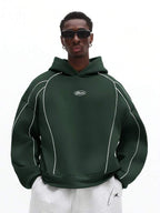 Moletom Oversized Com Recortes Estilo Streetwear Futurista