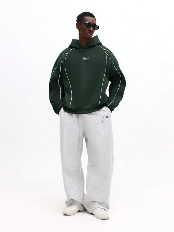 Moletom Oversized Com Recortes Estilo Streetwear Futurista