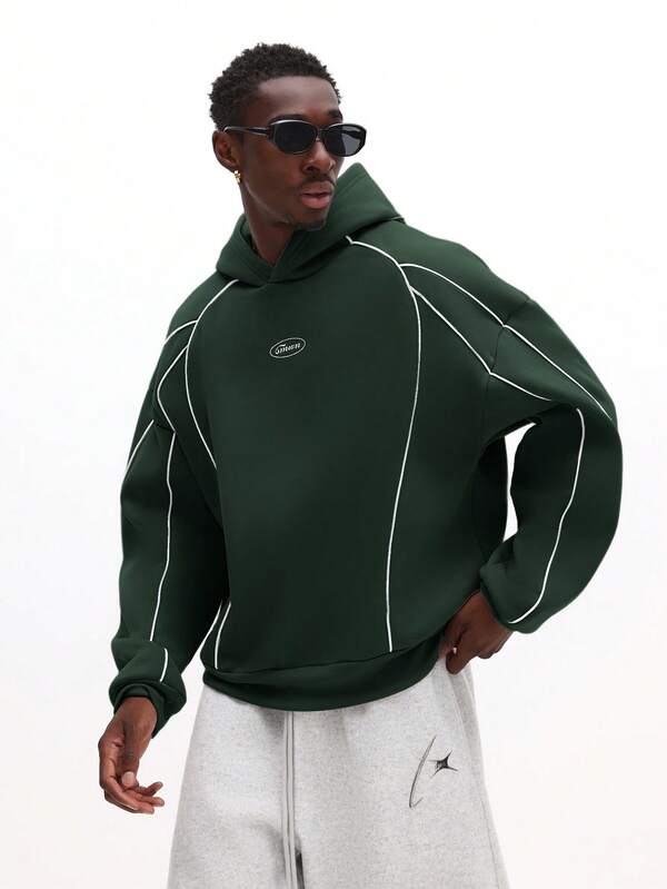 Moletom Oversized Com Recortes Estilo Streetwear Futurista