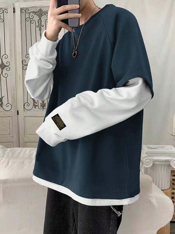 Moletom Oversized Bicolor Estilo Streetwear Minimalista
