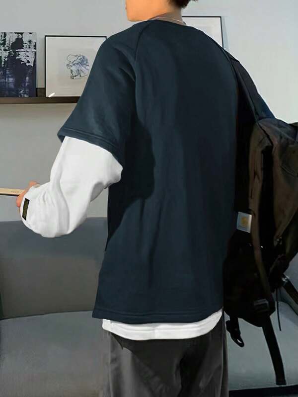 Moletom Oversized Bicolor Estilo Streetwear Minimalista