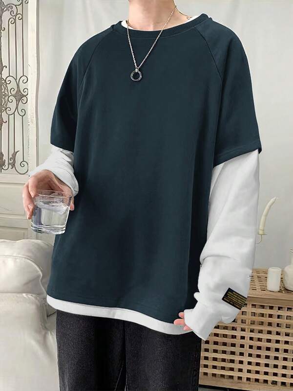 Moletom Oversized Bicolor Estilo Streetwear Minimalista