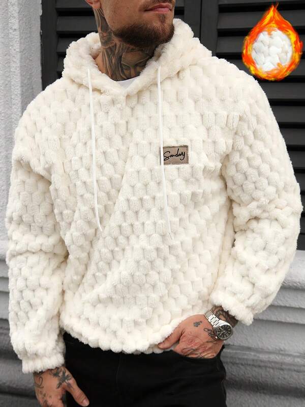 Moletom Masculino Peluciado Com Capuz Casual Inverno