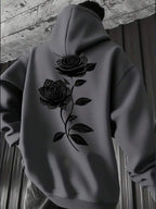 Moletom Oversized Rosas Dark Estilo Gothic Streetwear