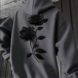 Moletom Oversized Rosas Dark Estilo Gothic Streetwear