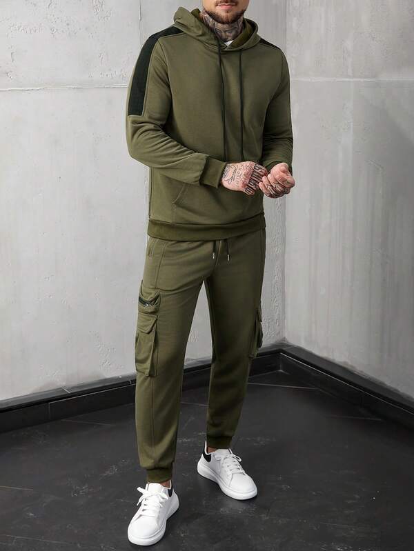 Conjunto Moletom Hoodie Com Calça Cargo Urbana