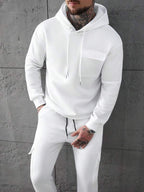 Conjunto Moletom Hoodie Com Bolso Cargo Minimalista