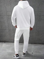 Conjunto Moletom Hoodie Com Bolso Cargo Minimalista