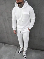 Conjunto Moletom Hoodie Com Bolso Cargo Minimalista