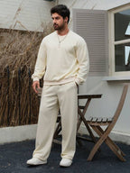 Conjunto Moletom Oversized Com Calça Wide Leg Casual