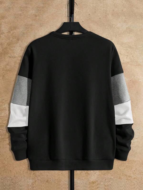 Moletom Masculino Casual Com Recortes Minimalista Urbano