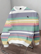Moletom Listrado Oversized Estilo Casual College Urbano