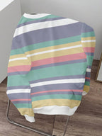 Moletom Listrado Oversized Estilo Casual College Urbano