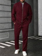Conjunto Moletom Com Jaqueta Bomber Estilo Minimalista