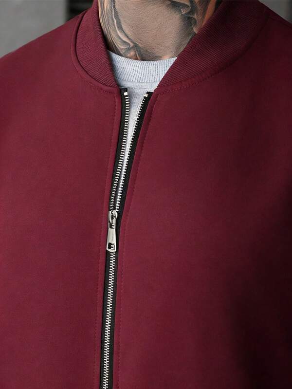 Conjunto Moletom Com Jaqueta Bomber Estilo Minimalista
