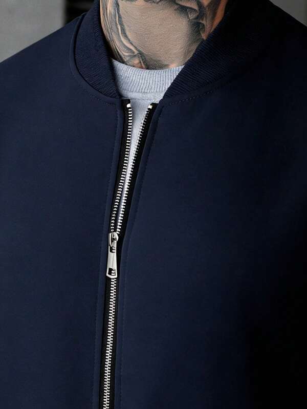 Conjunto Moletom Com Jaqueta Bomber Estilo Minimalista
