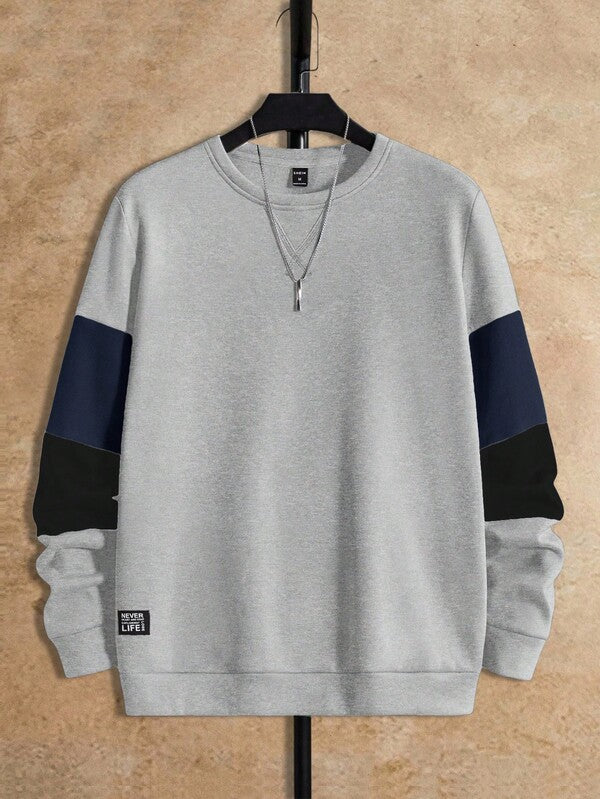 Moletom Masculino Casual Com Recortes Minimalista Urbano