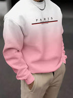 Moletom Masculino Degradê Com Estampa Casual Minimalista