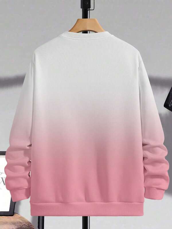 Moletom Masculino Degradê Com Estampa Casual Minimalista
