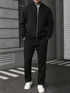 Conjunto Moletom Com Jaqueta Bomber Estilo Minimalista