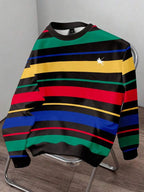 Moletom Listrado Oversized Estilo Casual College Urbano