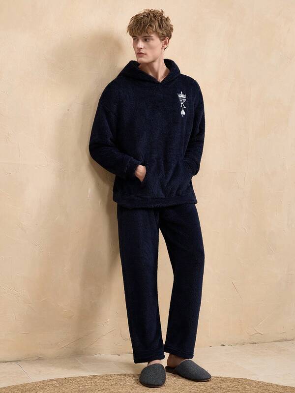 Conjunto Moletom Plush Com Capuz Estilo Comfy Inverno